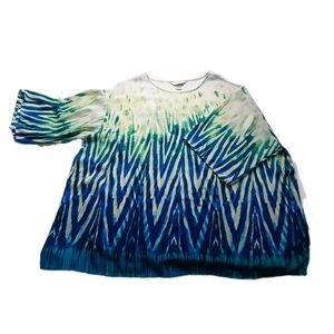 CJ Banks Chevron Ombre Blouse